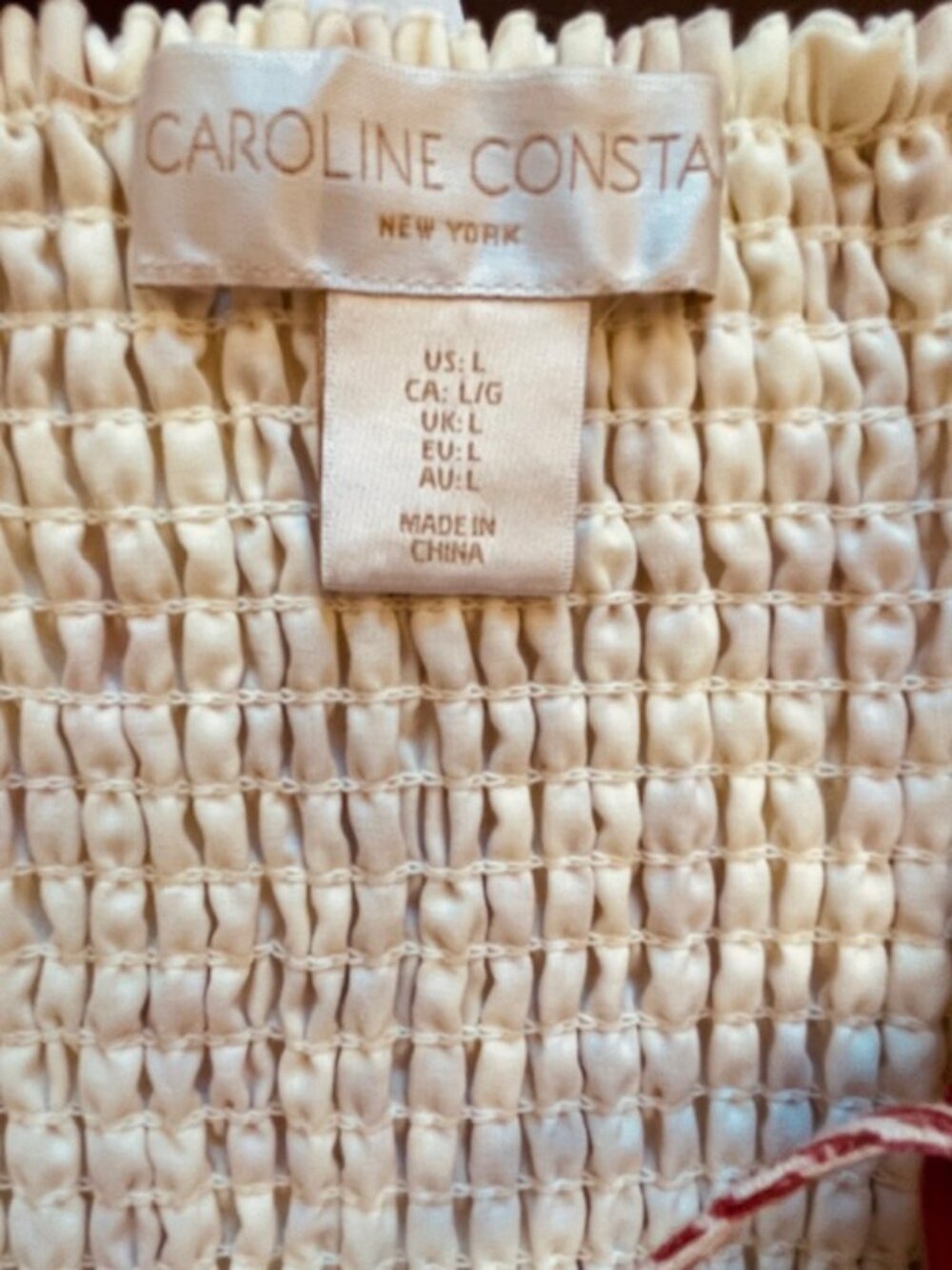 Caroline Constas Linen Blend 2 PC Skirt Crop Top Euro Set Ric Rac Trim NWT Large - Picture 9 of 11